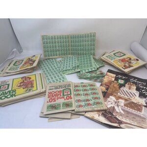 Vintage Lot of S&H Green Stamps 1000s With Books Filled and Blank